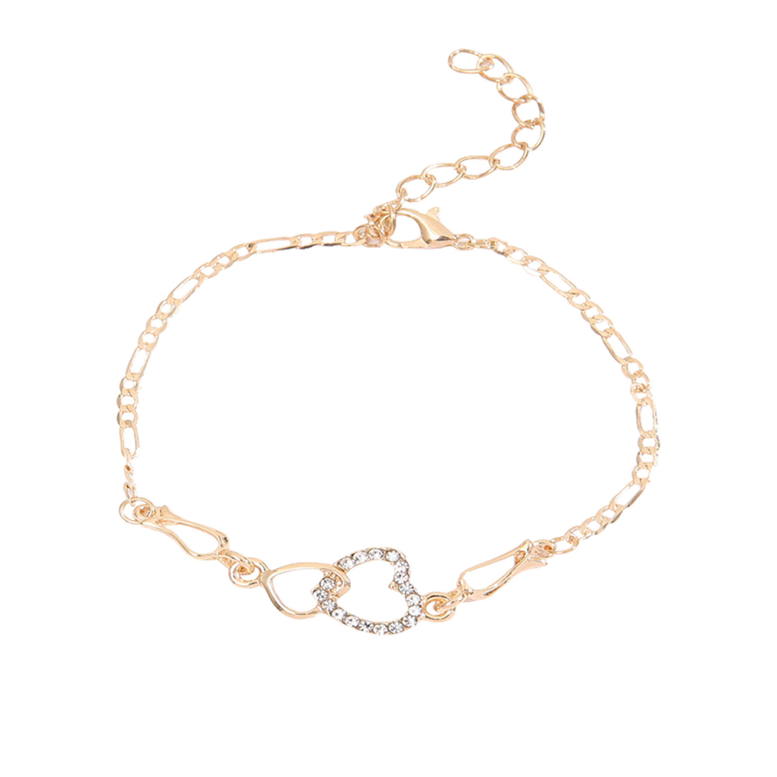 thumbnail image 2 of Joyería Micro-inclusión de la moda femenina en forma de corazón pulsera pulseras huecas, 2 of 2
